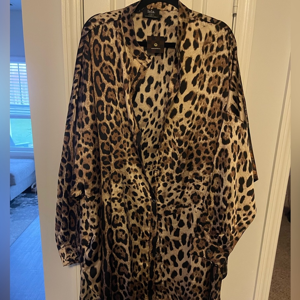 Dressed in LALA Leopard Print Satin Playsuit